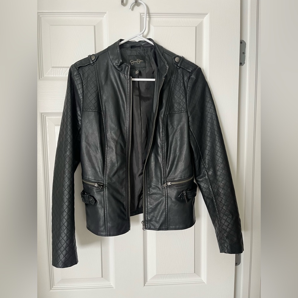 faux leather jacket